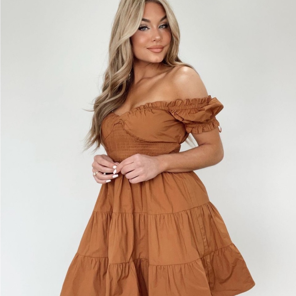 Mabel Cognac boho babe dress